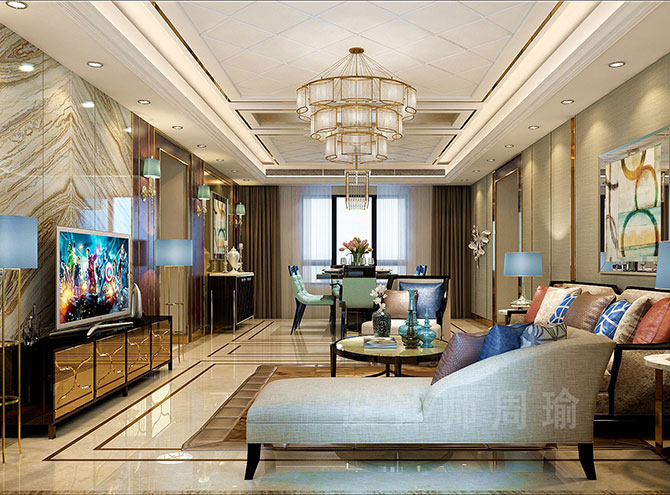 麻豆色漫在线网站世纪江尚三室两厅168平装修设计效果欣赏